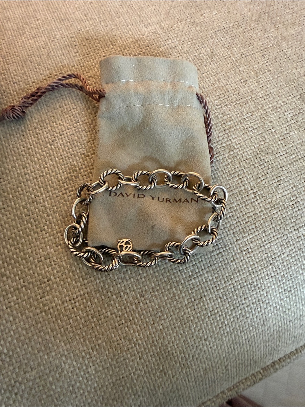 David Yurman Sterling Silver Rope Link Bracelet